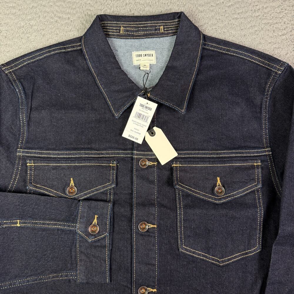 Todd Snyder Dark Indigo Denim Jacket with Contrast Stitching